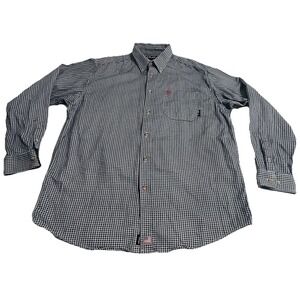 Ariat FR Shirt Mens XL Blue Plaid Flame Resistant Workwear CAT 2 Long Sleeve